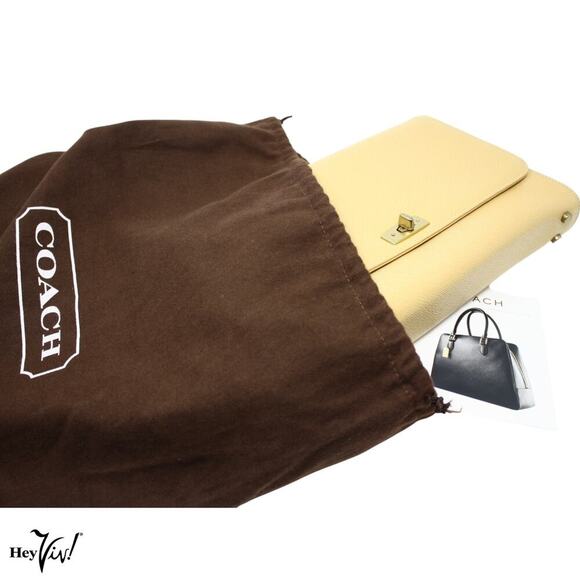 Vintage Gramercy Coach Clutch Purse Leather Made Italy Wheat Dust Bag Style 7000 - Picture 6 of 13